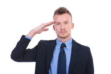 business man salutes you