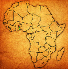 togo on actual map of africa