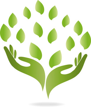 Hand und Blätter, Heilpraktiker Logo