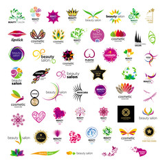 Collection of vector logos for cosmetics beauty salons - obrazy, fototapety, plakaty