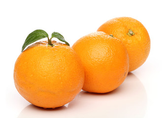 Plakat Healthy orange isolated over white background