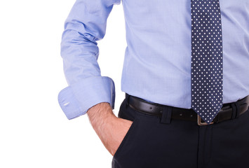 Businessman with hand in pocket.