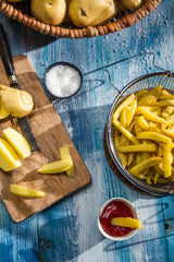 During the preparation of homemade fries