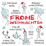 &quot;merry christmas mehrsprachig Frohe Weihnachten&quot; Stockfotos und