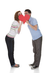 Couple Holding Paper Heart