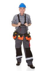 Fototapeta premium Mature Worker Man With Toolbelt