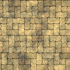 Light wavy brick pavement seamless texture