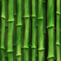 Lush green bamboo stalks - seamless texture