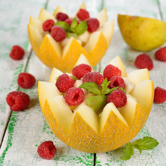 Fruit salad in melon