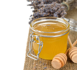 Honey in a glass jar