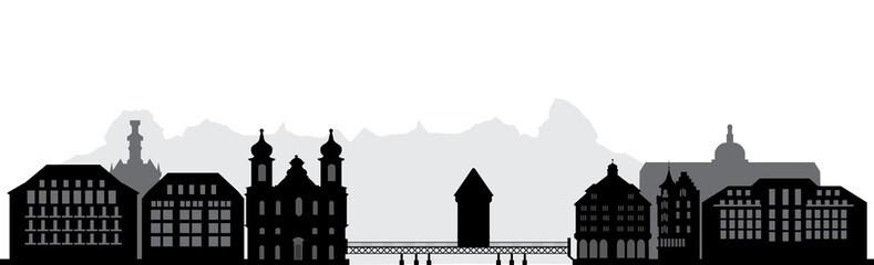 Naklejka premium luzern skyline