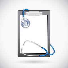 Clipboard with Stethoscope
