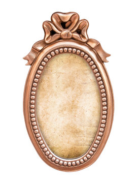 Cadre baroque ovale vintage isol&eacute;