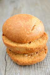 freselle of bread in sack