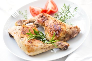 Roasted chicken thighs