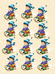 Cartoon matching game -illustration for the children