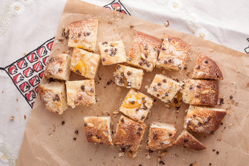 Traditional Catalan chocolate and candied orange brioche
