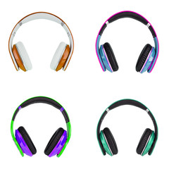 headphones on white background