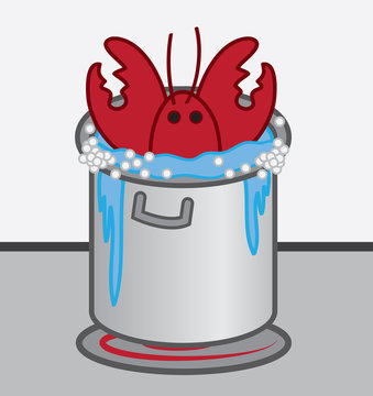 Lobster Cooked In Boiling Pot Of Water