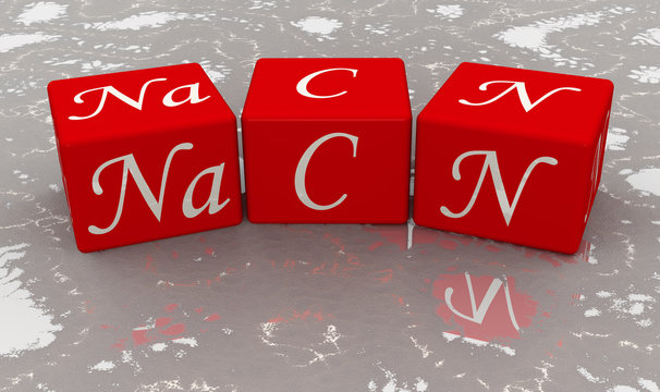 Цианид натрия. Формула из красных кубиков