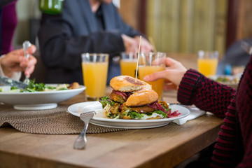 Tasty Burger On Plate
