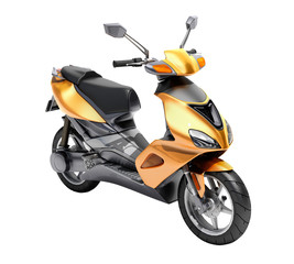 Trendy oranje scooter close-up