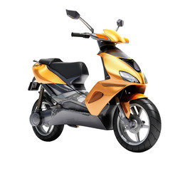 Trendy orange scooter close up