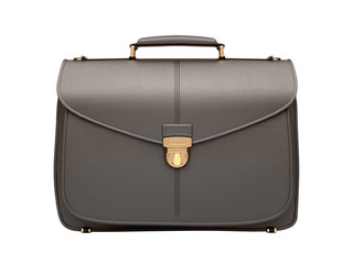 Black business briefcase isolated