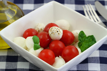 Mozzarella and cherry tomato salad