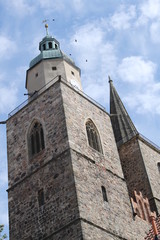 Fototapeta na wymiar Türme von St Nikołaj i Jüterbog