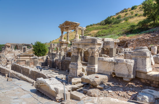Fountain of Trajan, ancient Ephesus, Turkey