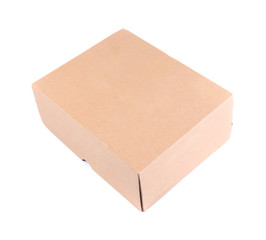 Shoes box is located on the white background