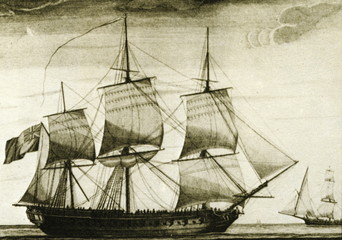 English corvette ca. 1770 © Juulijs