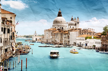 Fototapeta na wymiar grunge style image of Grand Canal, Venice, Italy