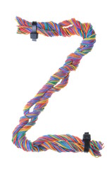 Colorful wire in the shape of the letter Z