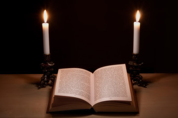 book,candle,read, old,open