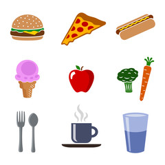 Color Food Icons Set