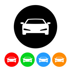 Sportscar Icon Vector with Four Color Variations