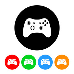 Modern Video Game Controller Icon with Color Variations