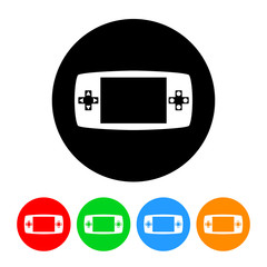 Portable Video Game Icon with Color Variations