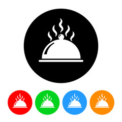 Food Platter Icon with Color Variations