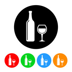 Wine Icon with Color Variations