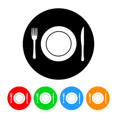 Plate Fork and Knife Plate Setting Icon