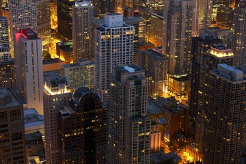 Chicago at Night Scenery
