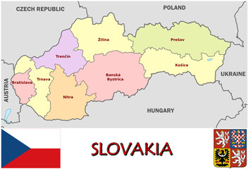 Slovakia Europe national emblem map symbol motto