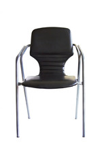Black And Silver Folding Chair Over White