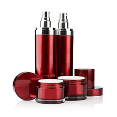 Red cosmetic cans