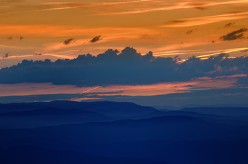 sunset from mount Aigoual