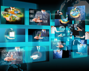 Television and internet production .technology and business conc