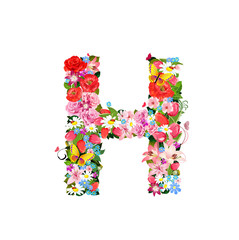 Romantic letter of beautiful flowers H